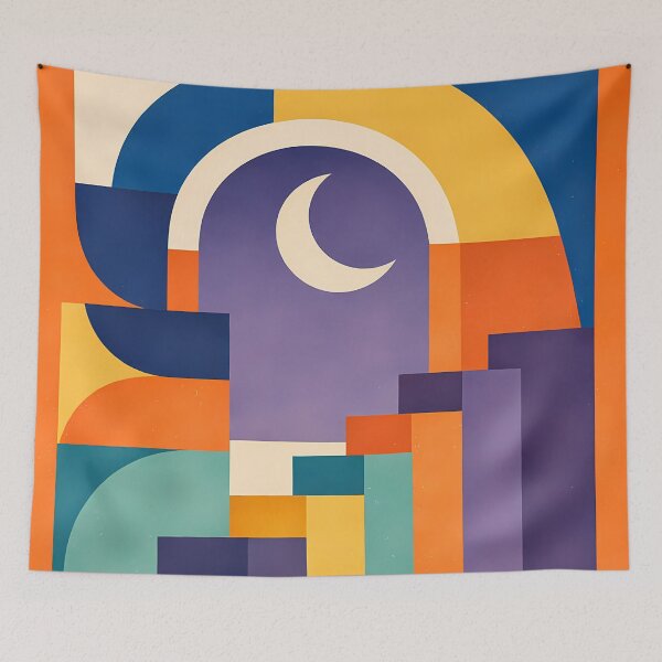Item preview, Geometric Moon Arch in Bold Typographic Shapes designed and sold by InkSmithery.