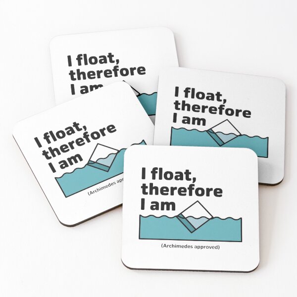 Item preview, I Float Therefore I Am – Archimedes Buoyancy Minimalist Physics Design designed and sold by ArcticFoxStudio.
