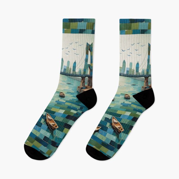 Item preview, Howrah Bridge: Modern Mosaic River Scene designed and sold by Paulocdias.