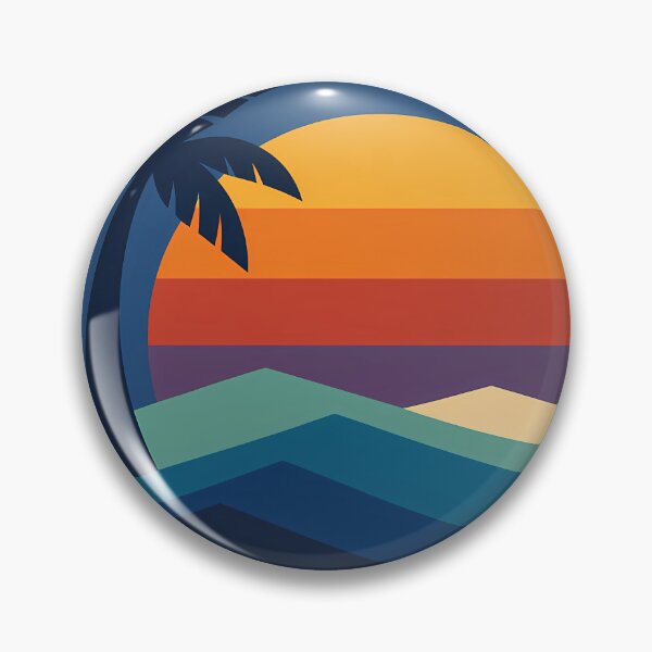 Item preview, Tropical Palm Sunset Over Retro Waves designed and sold by InkSmithery.