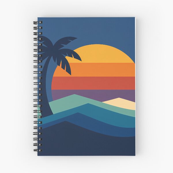 Item preview, Tropical Palm Sunset Over Retro Waves designed and sold by InkSmithery.