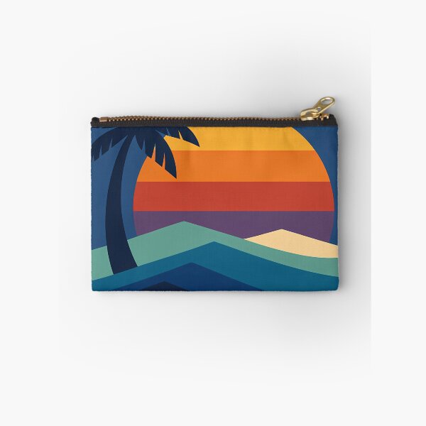 Item preview, Tropical Palm Sunset Over Retro Waves designed and sold by InkSmithery.