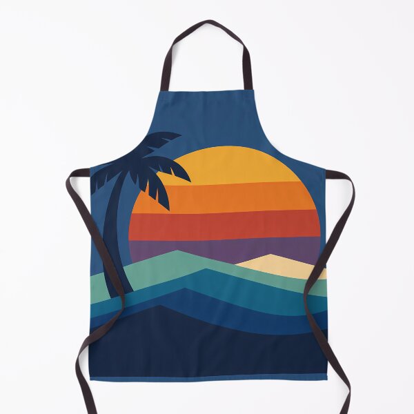 Item preview, Tropical Palm Sunset Over Retro Waves designed and sold by InkSmithery.