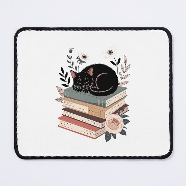 Item preview, Bookish Cat Floral Cat on Books Reader Cat Book Cat Lover designed and sold by SapfireStuArt.