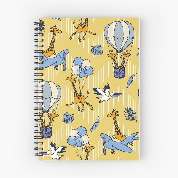 Item preview, Flying Jungle Safari Chevron yellow and pastel blue designed and sold by kobyakov.