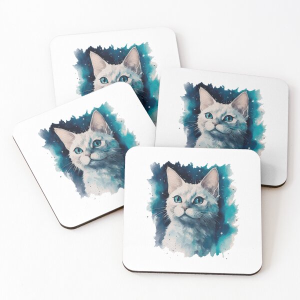 Item preview, Blue Galaxy Cat Watercolor designed and sold by AchraffPrint.