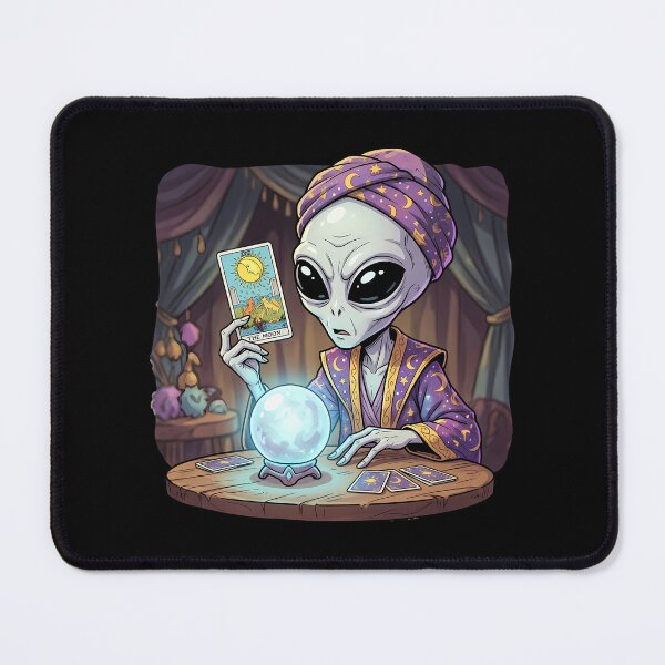 Item preview, Mystic Grey Alien Fortune Teller With Tarot Cards designed and sold by Sunkhung.