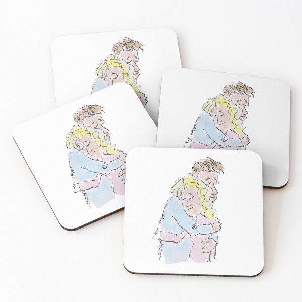 Item preview, Young couple hugging designed and sold by Inky Fingers Illustrations.