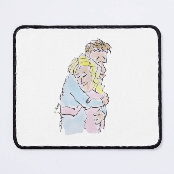 Item preview, Young couple hugging designed and sold by Inky Fingers Illustrations.