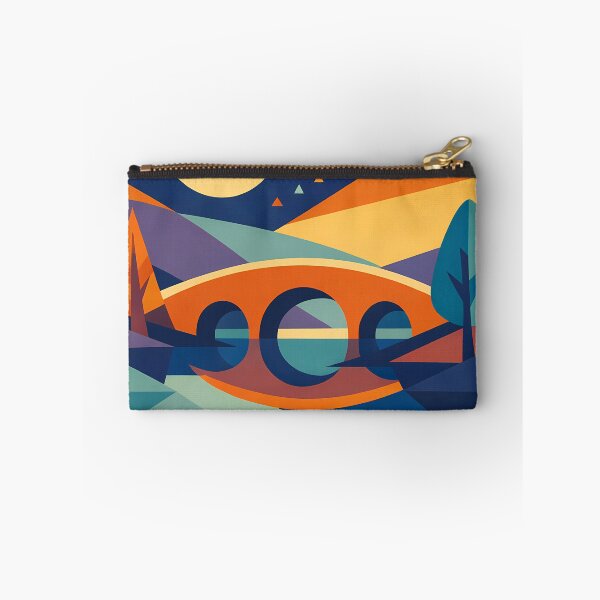 Item preview, Geometric Crescent Moon Bridge Landscape designed and sold by InkSmithery.