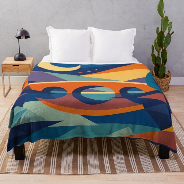 Item preview, Geometric Crescent Moon Bridge Landscape designed and sold by InkSmithery.