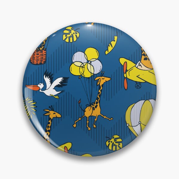 Item preview, Flying Jungle Safari Chevron blue-yellow designed and sold by kobyakov.