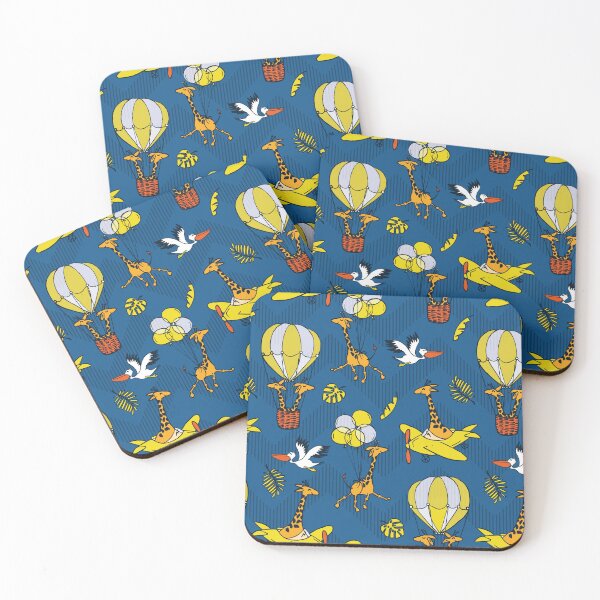 Item preview, Flying Jungle Safari Chevron blue-yellow designed and sold by kobyakov.