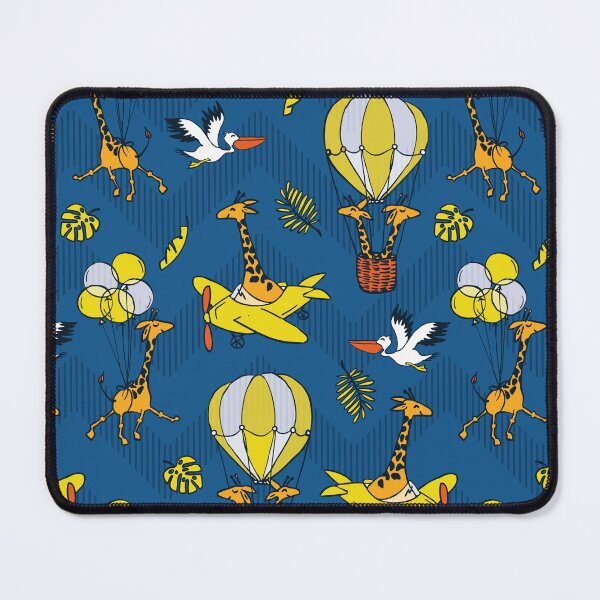 Item preview, Flying Jungle Safari Chevron blue-yellow designed and sold by kobyakov.