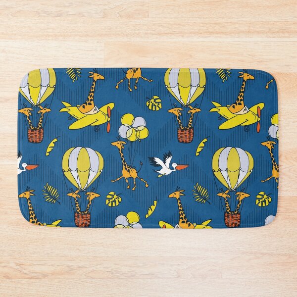 Item preview, Flying Jungle Safari Chevron blue-yellow designed and sold by kobyakov.