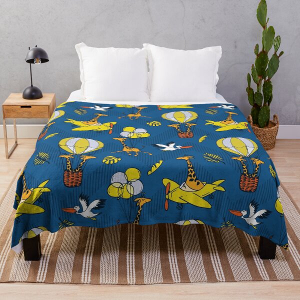 Item preview, Flying Jungle Safari Chevron blue-yellow designed and sold by kobyakov.