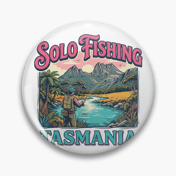 Item preview, Solo Fishing at Tasmania Australia Retro designed and sold by Yellowriversss.
