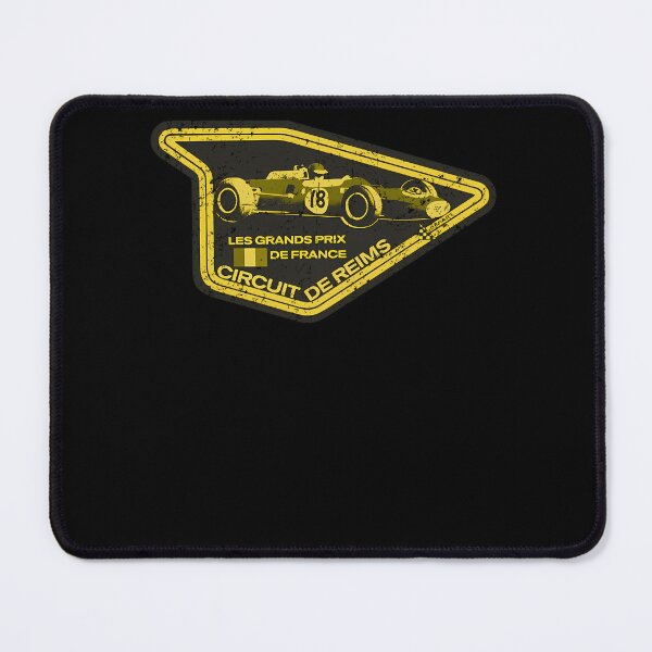 Item preview, Reims circuit French Grand Prix - vintage distressed yellow print  designed and sold by ACSKU.