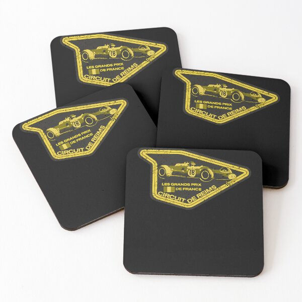 Item preview, Reims circuit French Grand Prix - vintage distressed yellow print  designed and sold by ACSKU.