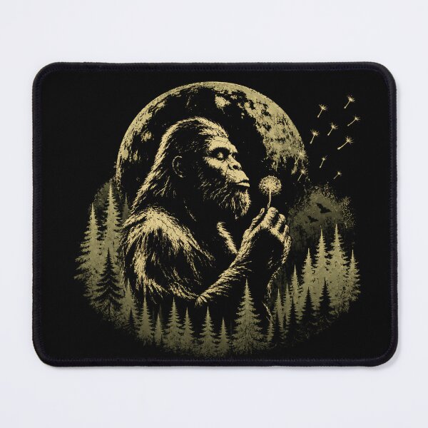 Item preview, Mystical Bigfoot Blowing Dandelion Moon Design designed and sold by LunaMagicStudio.