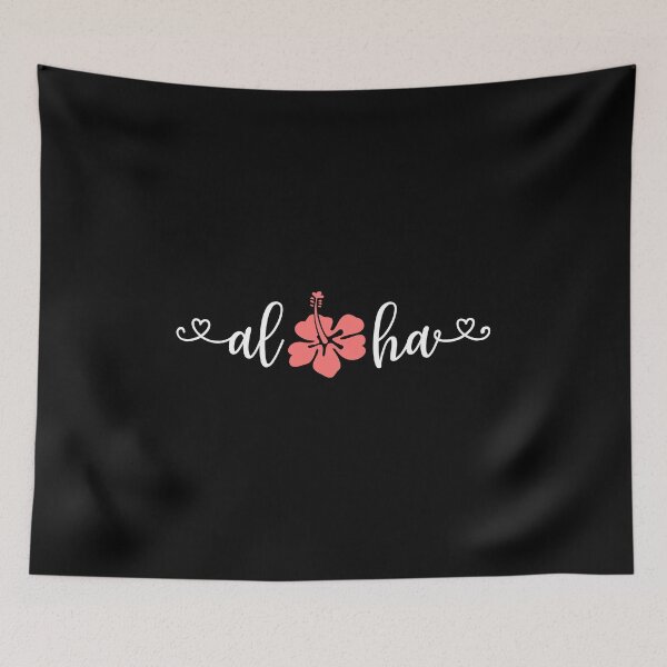 Item preview, Aloha – Tropical Heartsy with Hibiscus white Design designed and sold by EmeraldeaArt.