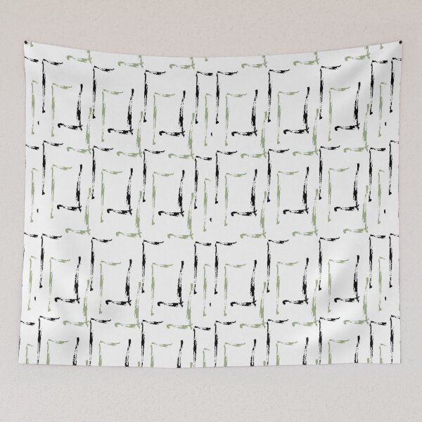 Item preview, Line Study No. 5 – Dark Botanica |Black & Sage Green Abstract Line stroke |Minimal Modern Art designed and sold by KleanGirlAesthetics.