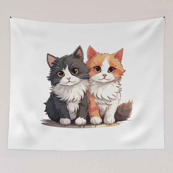 Item preview, Black & White Tuxedo and Orange Tabby fluffy Kittens designed and sold by Pani Kara.