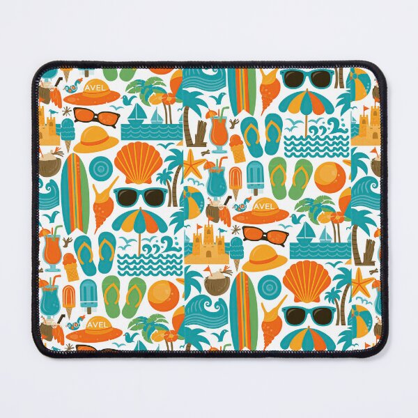 Item preview, Bright Teal Waves and Sunglasses Beach Art designed and sold by Piotrek0001.