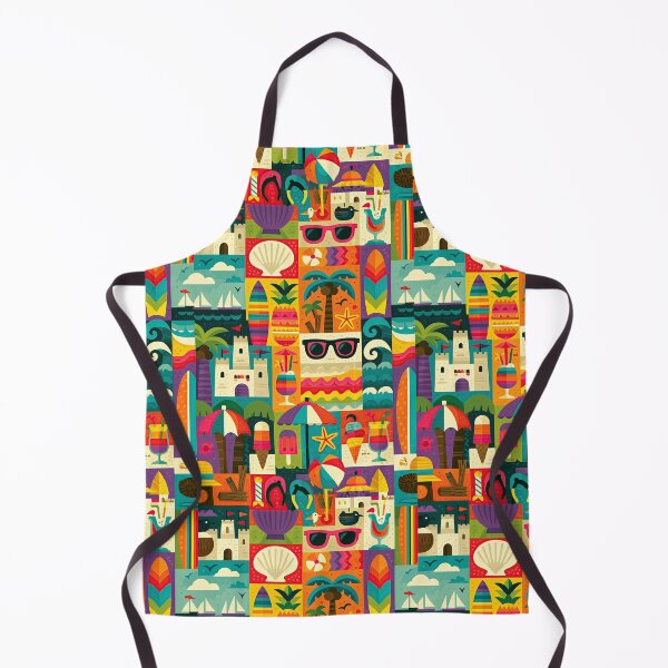 Item preview, Retro Sandcastle and Palm Tree Vacation Design designed and sold by Piotrek0001.