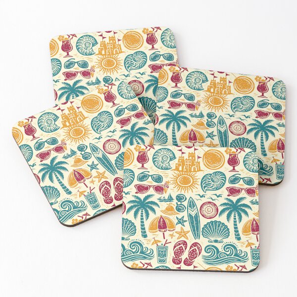 Item preview, Vintage Style Seashells and Sun Coastal Pattern designed and sold by Piotrek0001.