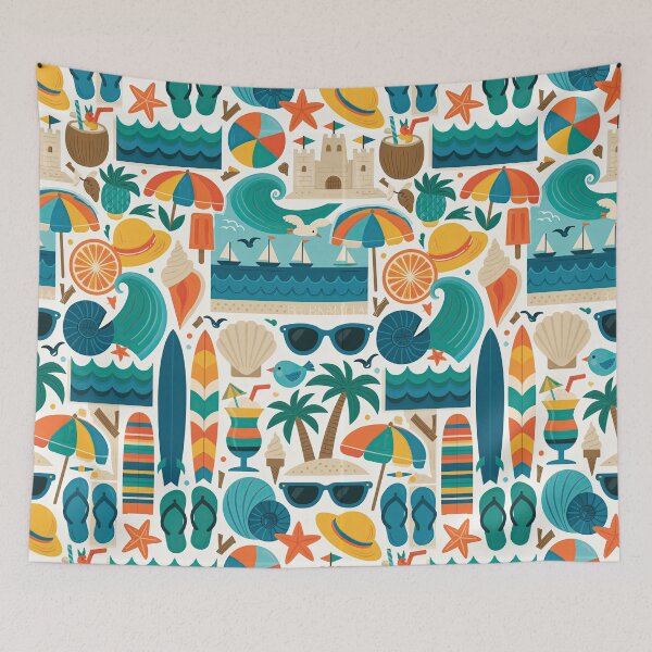 Item preview, Summer Cocktails and Beach Balls Doodle Art designed and sold by Piotrek0001.