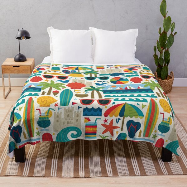 Item preview, Colorful Sandcastle and Ocean Waves Illustration designed and sold by Piotrek0001.