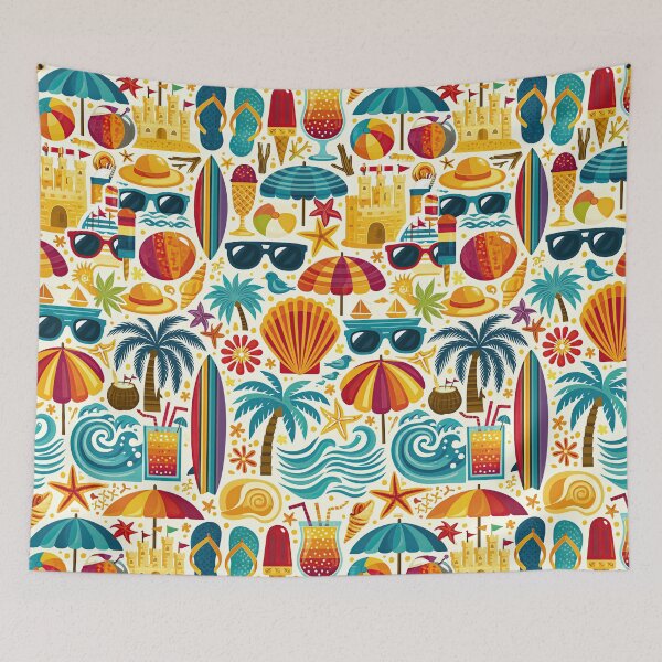Item preview, Tropical Surf Culture Seamless Print designed and sold by Piotrek0001.