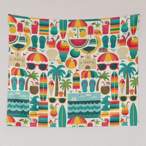 Item preview, Vibrant Surfboards and Palm Trees Pattern designed and sold by Piotrek0001.