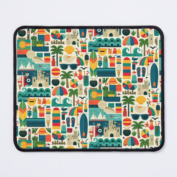 Item preview, Dense Retro Beach Elements Illustration designed and sold by Piotrek0001.