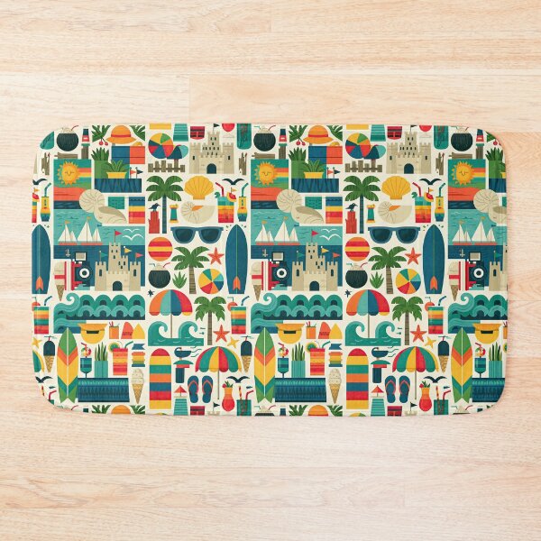 Item preview, Dense Retro Beach Elements Illustration designed and sold by Piotrek0001.