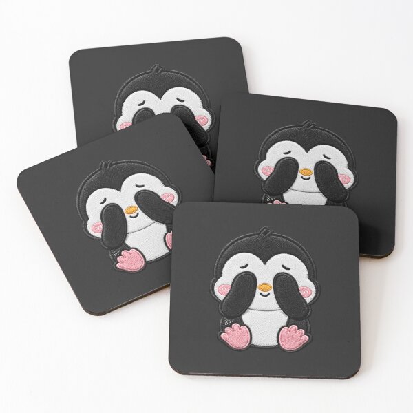 Item preview, Cute Shy Baby Penguin Embroidery Patch | Kawaii Penguin design designed and sold by ColorSplash123.