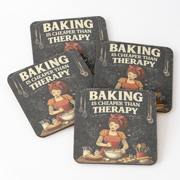 Item preview, Baking Is Cheaper Than Therapy - Vintage Style Baker Girl Poster designed and sold by myforestfog.