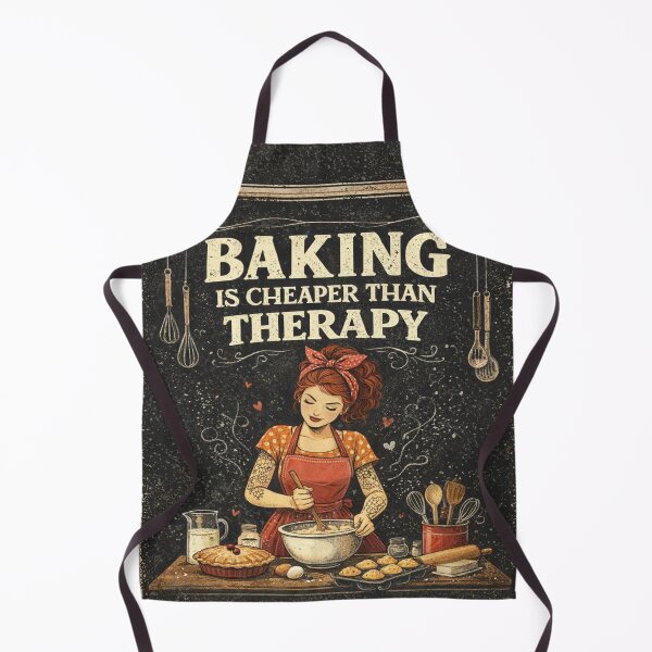 Item preview, Baking Is Cheaper Than Therapy - Vintage Style Baker Girl Poster designed and sold by myforestfog.