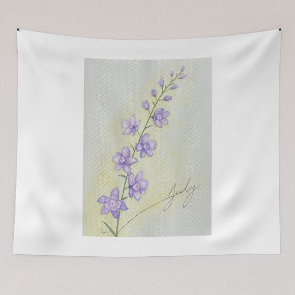 Item preview, Summer - July Watercolor Flower - Larkspur: Positivity designed and sold by MiniRadiance.