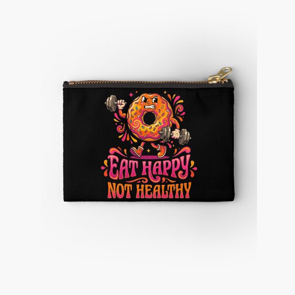 Item preview, Eat Happy Not Healthy Funny Gym Donut Joke Design Food Humor Fitness Cheat Day Gift designed and sold by Im-Ara.