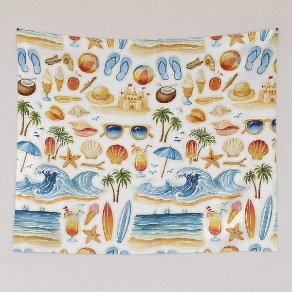 Item preview, Seashells and Ocean Waves Summer Texture designed and sold by Piotrek0001.