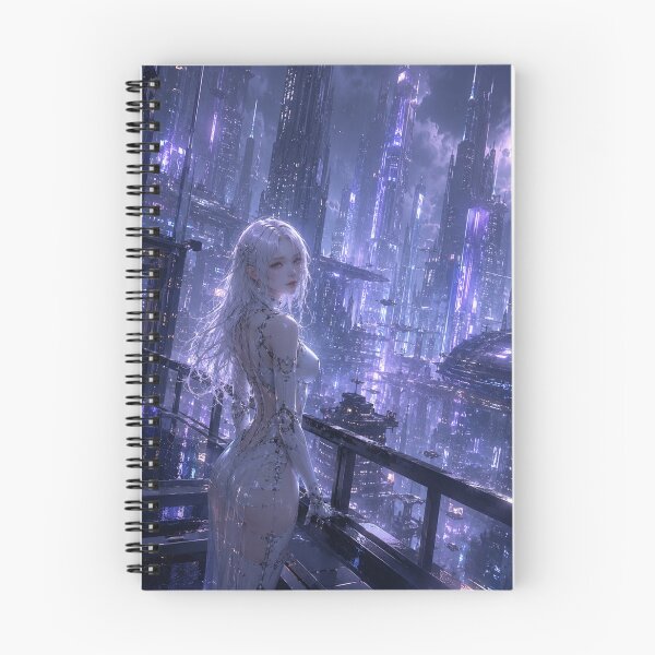 Item preview, White Cyborg Overlooking the Luminous Future City designed and sold by SEIMEI2025.