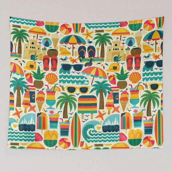 Item preview, Colorful Flip Flops and Surfboards Art designed and sold by Piotrek0001.