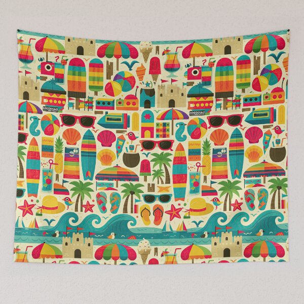 Item preview, Retro Ice Cream and Beach Toys Pattern designed and sold by Piotrek0001.