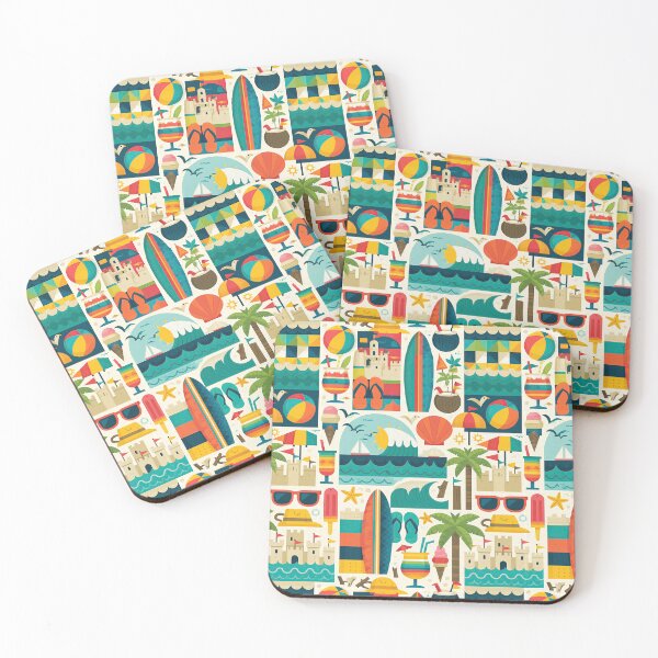 Item preview, Ocean Waves and Surfboards Vibrant Print designed and sold by Piotrek0001.