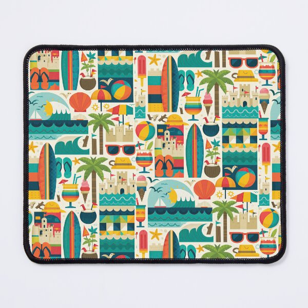 Item preview, Ocean Waves and Surfboards Vibrant Print designed and sold by Piotrek0001.