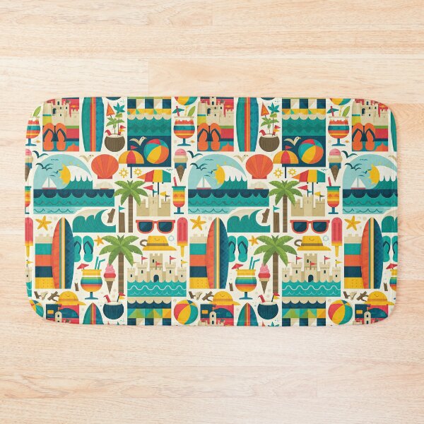 Item preview, Ocean Waves and Surfboards Vibrant Print designed and sold by Piotrek0001.