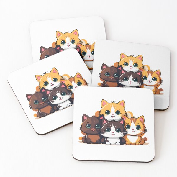 Item preview, Colorful Fluffy Kitty Family Cartoon designed and sold by Pani Kara.