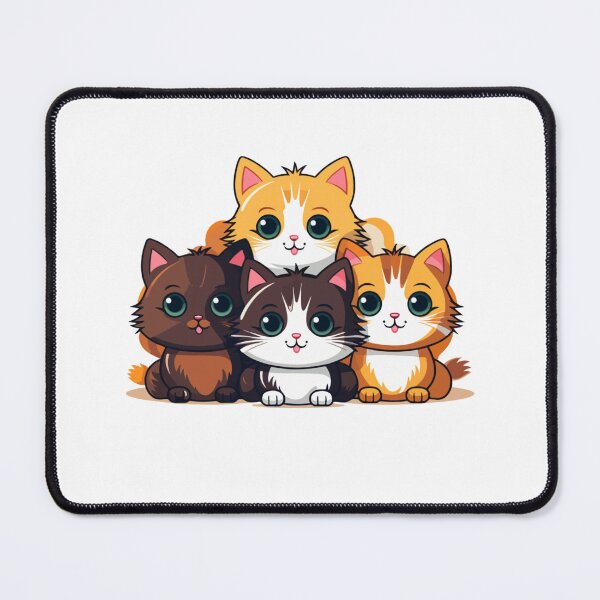 Item preview, Colorful Fluffy Kitty Family Cartoon designed and sold by Pani Kara.